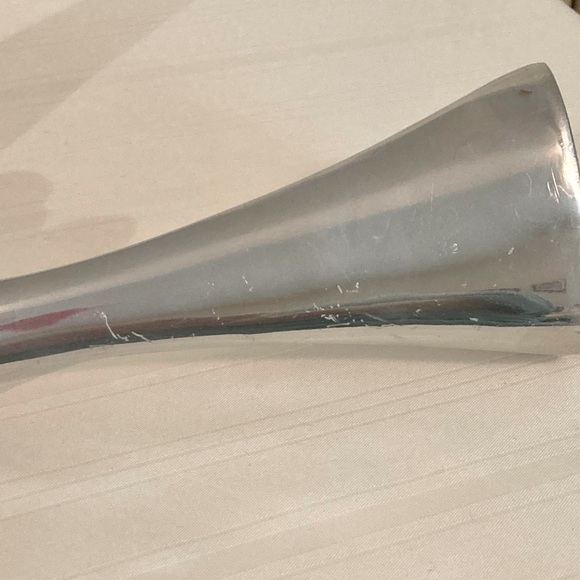 Vintage Nambe 595 Tri-Corner Silver Tone Metal 7” Candleholders - Picture 6 of 7